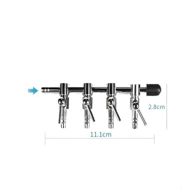 Stainless Steel Aquarium Air Flow Splitter 4mm Lever Control Valve - Castle Dawn AquaticsAquarium Fish Tank Air Pump Accessories