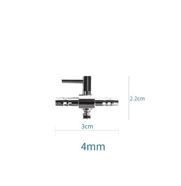 Stainless Steel Aquarium Air Flow Splitter 4mm Lever Control Valve - Castle Dawn AquaticsAquarium Fish Tank Air Pump Accessories
