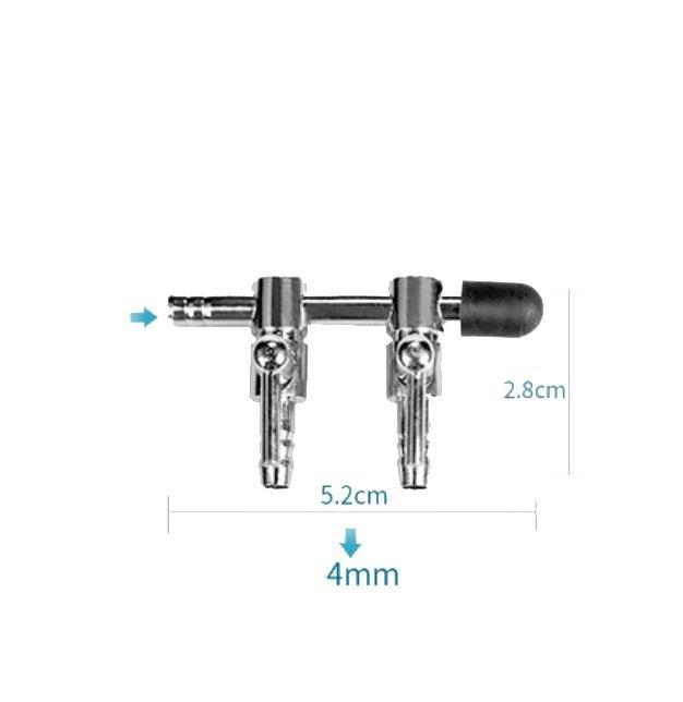 Stainless Steel Aquarium Air Flow Splitter 4mm Lever Control Valve - Castle Dawn AquaticsAquarium Fish Tank Air Pump Accessories