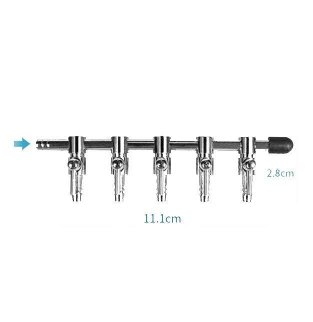 Stainless Steel Aquarium Air Flow Splitter 8mm Lever Control Valve - Castle Dawn AquaticsAquarium Fish Tank Air Pump Accessories
