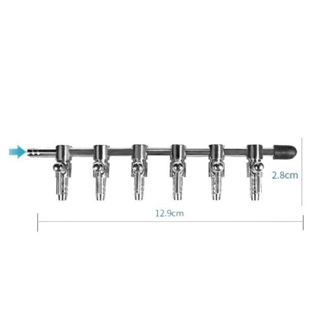 Stainless Steel Aquarium Air Flow Splitter 8mm Lever Control Valve - Castle Dawn AquaticsAquarium Fish Tank Air Pump Accessories