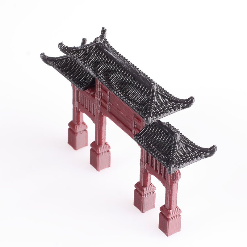 Traditional Style Pailou Gateway - Castle Dawn Aquatics