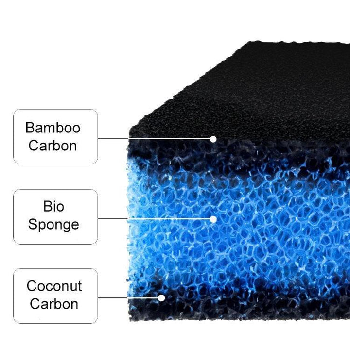 Triple Layered Coconut and Bamboo Carbon Aquarium Biomechanical Filter Sponge - Castle Dawn AquaticsFilter Media