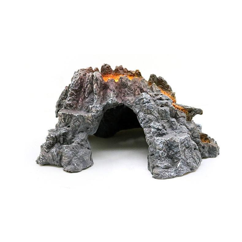 Volcano Lava Rock Hideway Aquarium Decoration - Castle Dawn AquaticsAquarium Decor